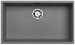 Βετόν γκρι μεγάλος νεροχύτης 70x40cm για υποκατασκευή, επίτοιχη κατασκευή και επιφανειακή κατασκευή με ανοξείδωτο πώμα 1208956403.