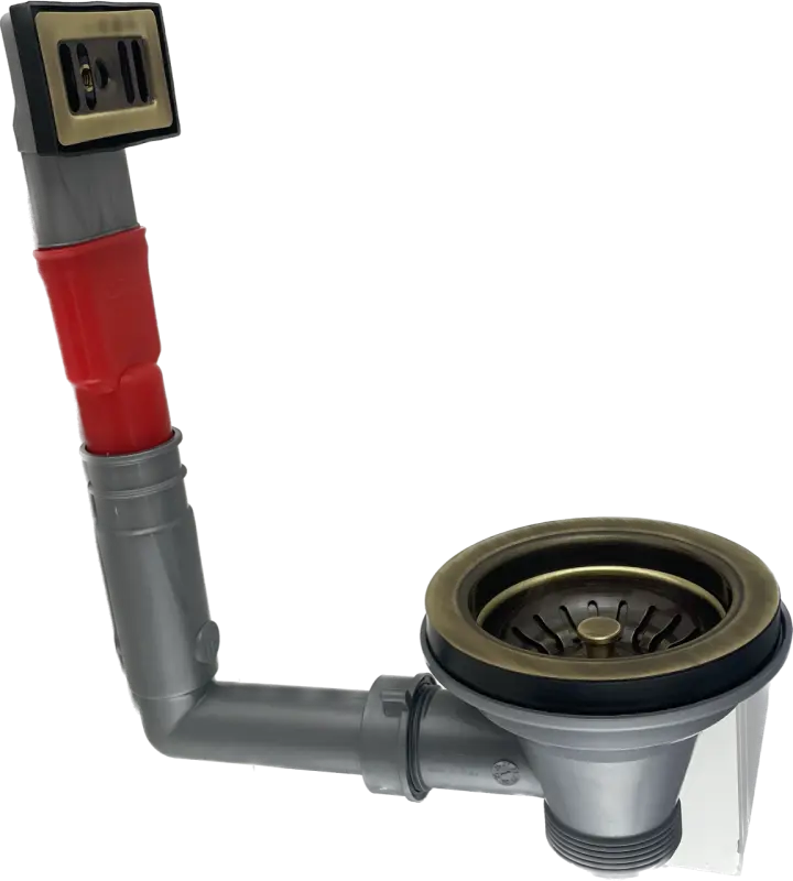 PB κλασικό σετ αποχέτευσης από μπρούντζο με υπερχείλιση για νεροχύτη κουζίνας και καλαθάκι από μπρούντζο με δυνατότητα κλειδώματος 1208956478