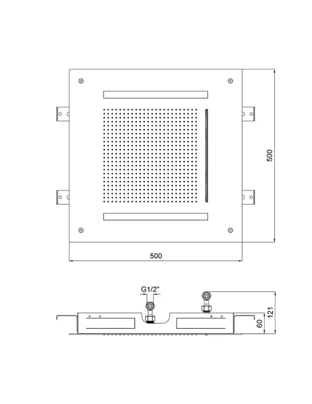 SB Square 316 Εντοιχισμένο Ντους Βροχής Velvet Temptation με LED χρωματοθεραπεία και καταρράκτη ματ λευκό 1208956743