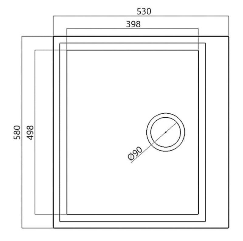 Γκρι νεροχύτης από μπετόν 58x53cm με οπή για βρύση και ανοξείδωτο πώμα 1208956771