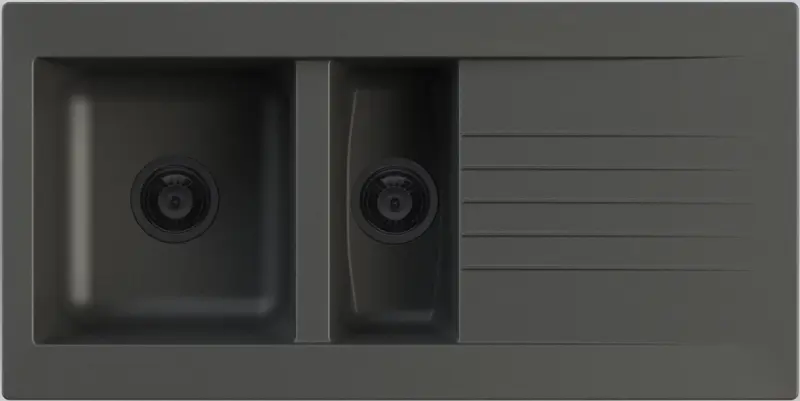 Ausmann Fibre 1,5 μαύρο πλαστικό νεροχύτη αναστρέψιμο με αποστραγγιστήρα επιφανείας 100x50 cm με μαύρο πώμα 1208956784