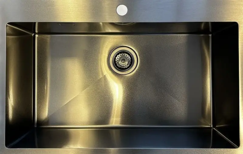 Ausmann Turt μεγάλος νεροχύτης από γκρίζο μέταλλο pvd ανθρακί PVD 79x50mm με οπή για βρύση υποδομή επίπεδη κατασκευή και αναδόμηση 1208956940