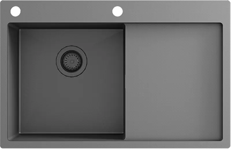 Αυσμανν Τούρτ νεροχύτης από ανοξείδωτο ατσάλι με χώρο αποστράγγισης στα δεξιά 780x500mm εντοιχισμένος και επιφανειακός 1208956953