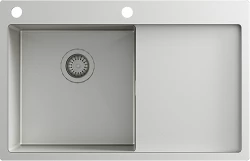 Ausmann Turt RVS νεροχύτης με δεξιό τμήμα στράγγισης 780x500mm επιφάνειας και επίπεδης κατασκευής 1208956954