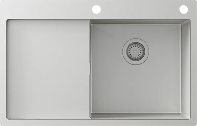 Ausmann Turt ανοξείδωτος νεροχύτης με αποστραγγιστική επιφάνεια αριστερά 780x500mm επιφάνεια και επίπεδη κατασκευή 1208956957