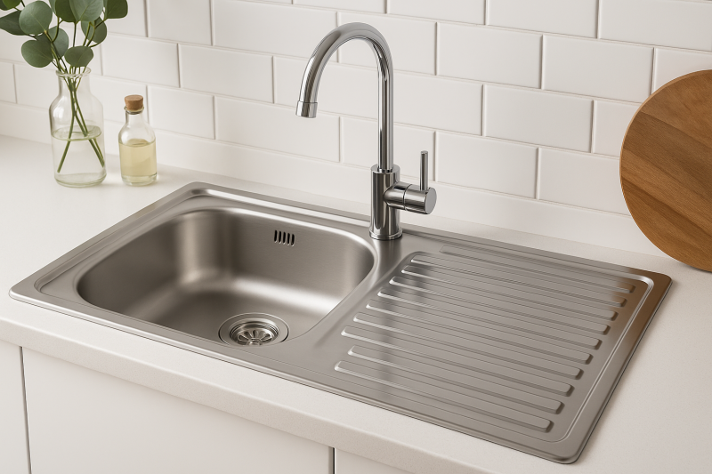 Ausmann Basic ανοξείδωτος επιτραπέζιος νεροχύτης με αποστράγγιση αναστρέψιμη 75x40 cm, συμπεριλαμβανομένου του σιφονιού 1208956996