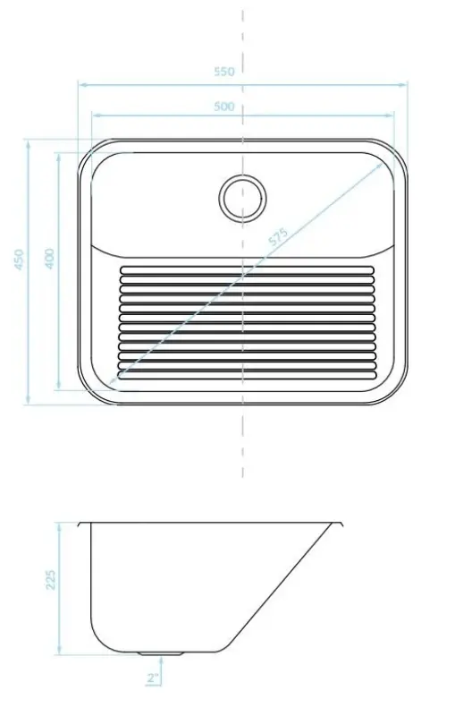 Aquadesign Utility νεροχύτης 55x45 cm για την αποθήκη ή το γκαράζ, συμπεριλαμβανομένων των βραχιόνων 1208957003