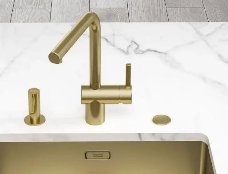 Franke Mythos Masterpiece BXM 210.50 PVD Χρυσός Νεροχύτης 500x410mm Επίπεδη κατασκευή και Υποκατασκευή 127.0674.362