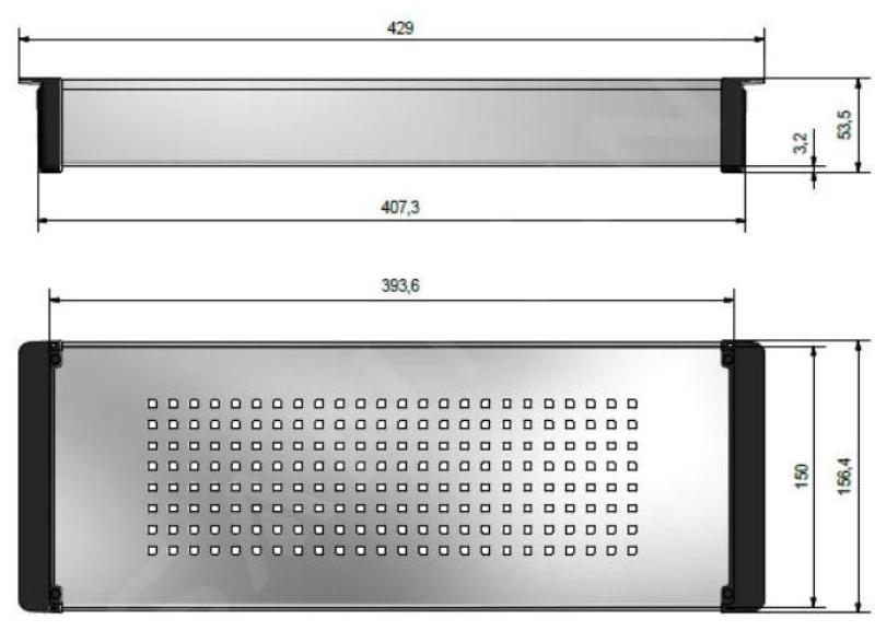 Φράνκε Κούμπους 2.0 δισκάκι από ανοξείδωτο ατσάλι 429x156mm μοντέλο συνδεδεμένο 112.0394.981