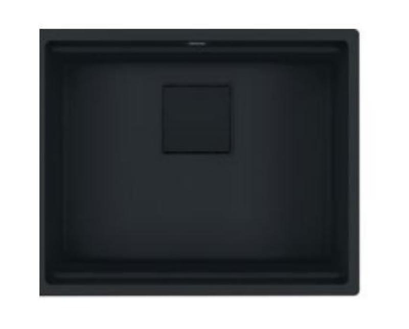 Φράνκε Κούμπους KNG 110.52 μαύρος ματ νεροχύτης 52x42 με μαύρο καπάκι αποχέτευσης για υποκατασκευή 125.0685.161