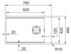 Φράνκε Κούμπους KNG 110.62 μαύρος ματ νεροχύτης 72x42 γρανίτης υποκατασκευή με τράπεζα βρύσης 125.0627.321