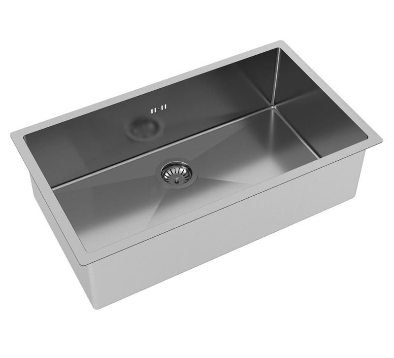 Ausmann Oder μεγάλο ανοξείδωτο νεροχύτη 74x40cm επίπεδη κατασκευή, υποκατασκευή και επικατασκευή εξαιρετικά βαθύς 22cm 1208957114
