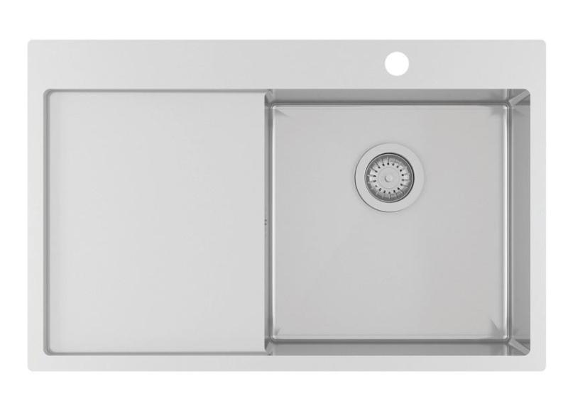 Αυσμαν Ή Μπλε νεροχύτης από ανοξείδωτο χάλυβα 78x50cm επιτραπέζιας και εντοιχισμένης κατασκευής με στραγγιστήρι 1208957121