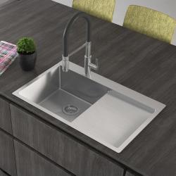 Ausmann Oder Blue ανοξείδωτος νεροχύτης 78x50cm επίπεδης κατασκευής και επικατασκευής με τμήμα στράγγισης 1208957122