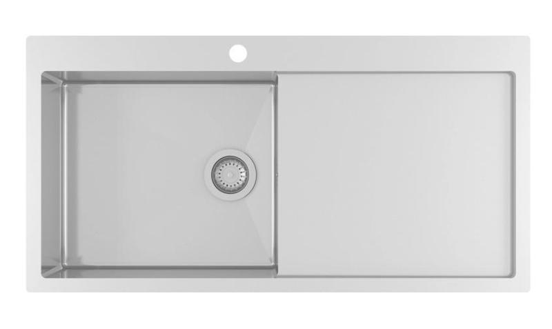 Ausmann Oder Blue μεγάλο ανοξείδωτο νεροχύτη 100x51cm επίπεδη κατασκευή και επιφανειακή εγκατάσταση με αποστραγγιστικό τμήμα 1208957124