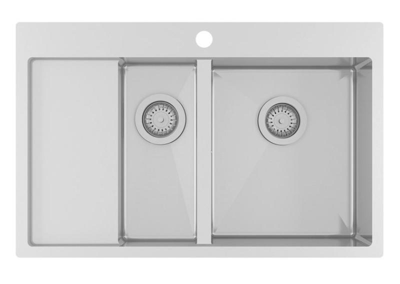 Ο Ausmann Oder Blue 1,5 ανοξείδωτος νεροχύτης 78x50cm για επίπεδη και υπερυψωμένη κατασκευή με αποστραγγιστική επιφάνεια 1208957125.