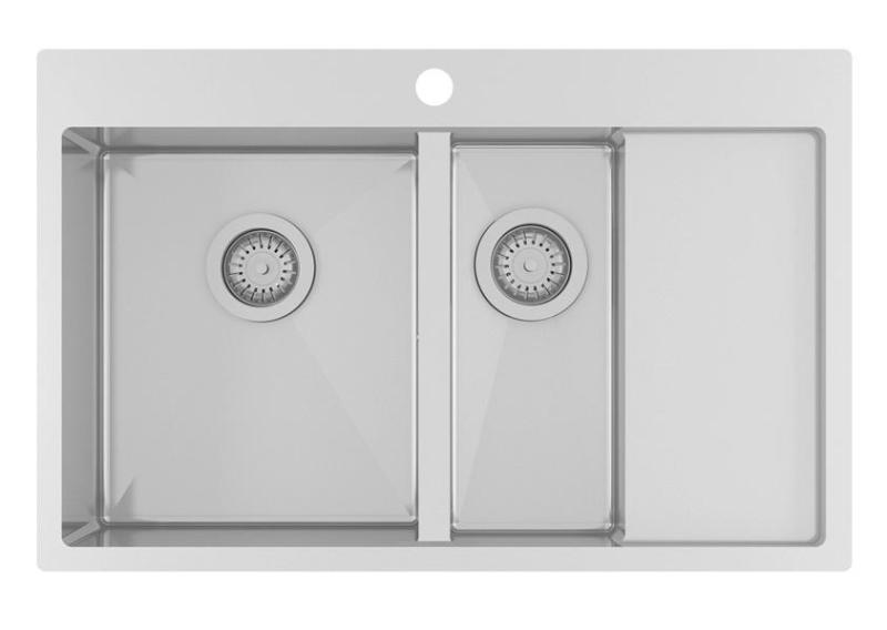 Ausmann Oder Blue 1,5 ανοξείδωτο νεροχύτη 78x50cm επίπεδη κατασκευή και επιφανειακή εγκατάσταση με αποστραγγιστικό τμήμα 1208957126