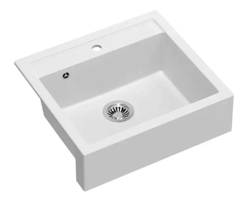 Quadri Αγροικία εξοχική ή εντοιχισμένη γρανιτένιος νεροχύτης ματ λευκό 595x540mm 1208957209