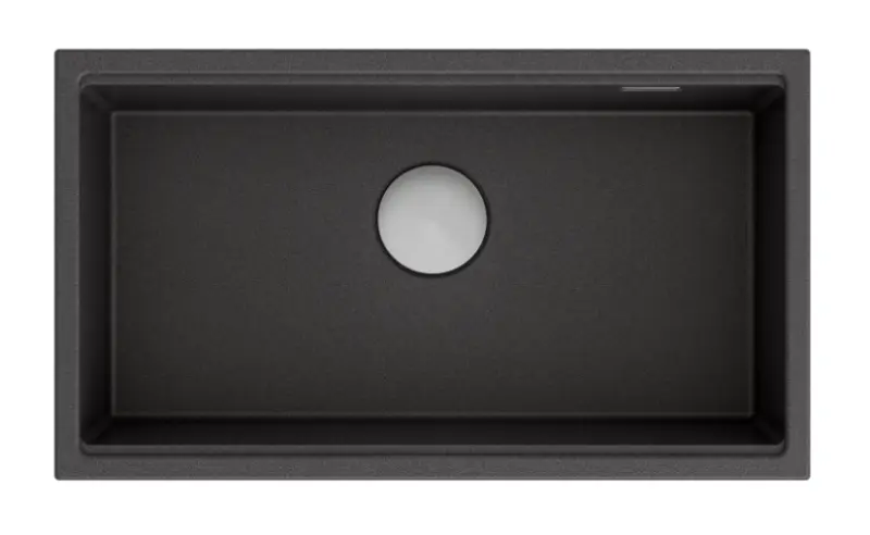 Quadri Newport μεγάλη και βαθιά νεροχύτης γρανίτη επιφανειακής και εντοιχισμένης τοποθέτησης ανθρακί νεροχύτης 760x435 mm 1208957219