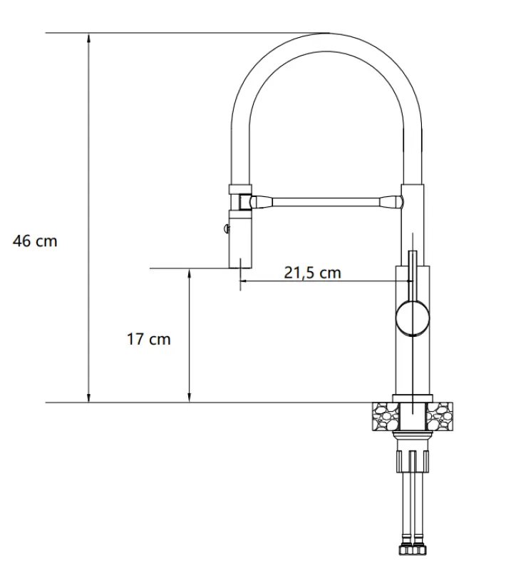 Quadri Chester κουζίνας μπαταρία με εύκαμπτο στόμιο και ντους με 2 τύπους εκτόξευσης, μαύρο ματ 1208957225