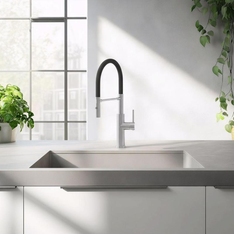 Quadri Chester κουζινική μπαταρία με εύκαμπτο ρουξούνι και ντους με 2 τύπους ροής, ανοξείδωτο ατσάλι 1208957226