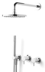 Waterevolution Flow ενσωματωμένο σετ ντους χρώμιο με θερμοστάτη ντους βροχής και χειροκίνητο ντους 1208957343