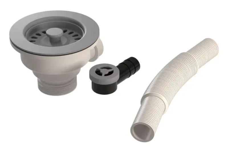 GraniteMy Σετ αποχέτευσης σκυροδέματος γκρι με στρογγυλή υπερχείλιση 1208957347