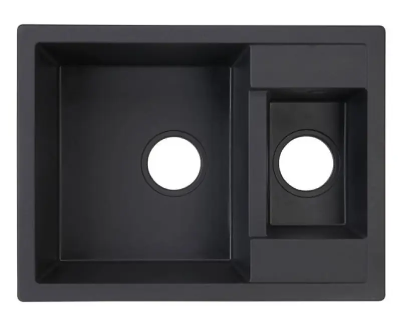 ΓρανίτηςΜου Έξυπνος επιπρόσθετος ρηχός 1,5 νεροχύτης από γρανίτη, μαύρος, 58x44cm 1208957355