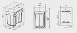 Σύστημα απορριμμάτων εντοιχισμένο Garbi Sorter S-30-2 με 2 κάδους απορριμμάτων 1 x 10 και 1 x 20 λίτρα 1208957363