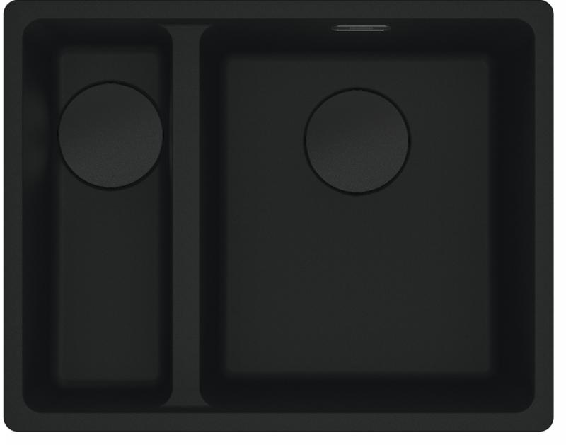 Franke Maris MRG 260/160-34-15 Fragranite black edition ματ μαύρος νεροχύτης επίπεδης εγκατάστασης μεγάλη λεκάνη δεξιά