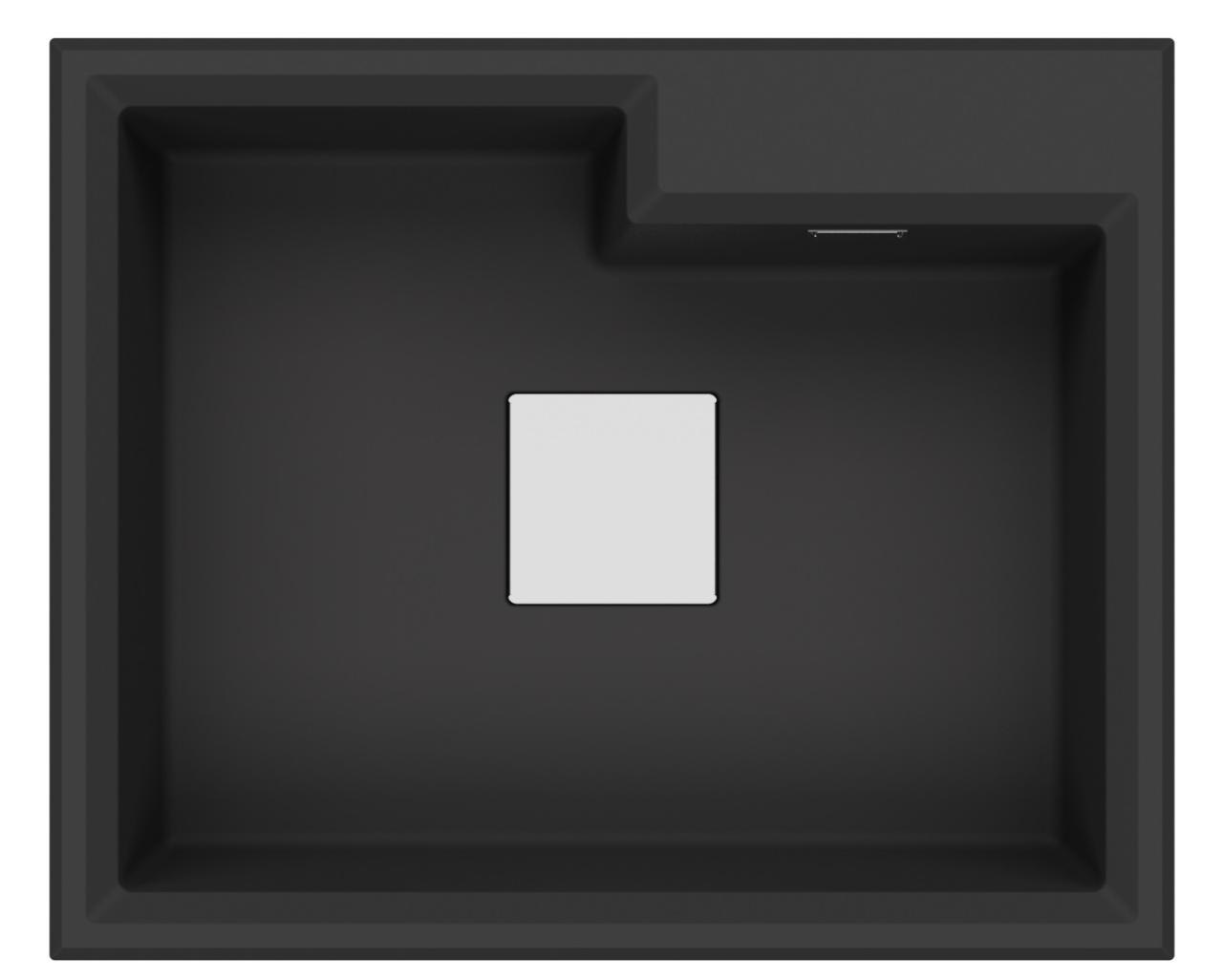 GraniteMy Limited πολυτελής γρανιτένος νεροχύτης 61x50 εκ. μαύρος με τετράγωνη αποχέτευση 1208957390