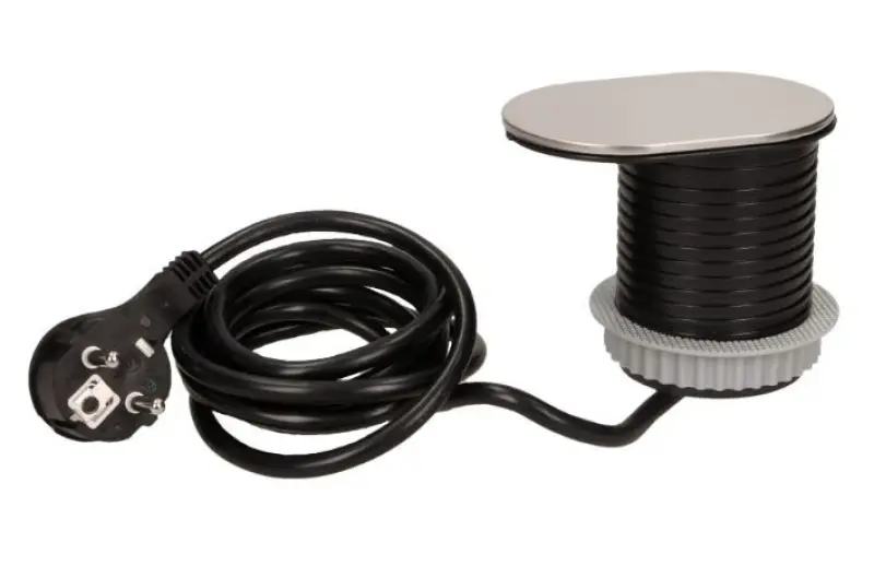 Indux Slide ενσωματωμένη πρίζα κουζίνας σε εργασιακή επιφάνεια με USB C και πρίζα χρώματος ανοξείδωτου χάλυβα 1208957391