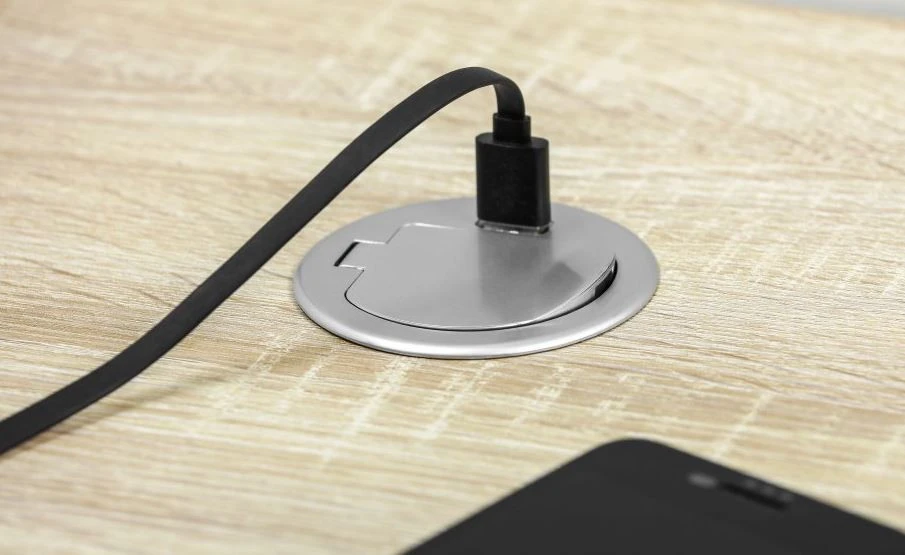 Indux Cover ενσωματωμένη πρίζα αντίστασης γής για εργασιακή επιφάνεια κουζίνας με USB και πρίζα χρώμα ασημί 1208957394