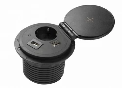 Indux Cover εντοιχισμένη επιφανειακή γείωση μαύρη κουζίνα πρίζα σε εργασιακή επιφάνεια με ανταλλάξιμες συνδέσεις 12089573956
