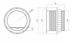 Indux Cover ενσωματωμένη ασημί πρίζα κουζίνας με γείωση στο πάγκο με 2 θύρες USB 1208957397