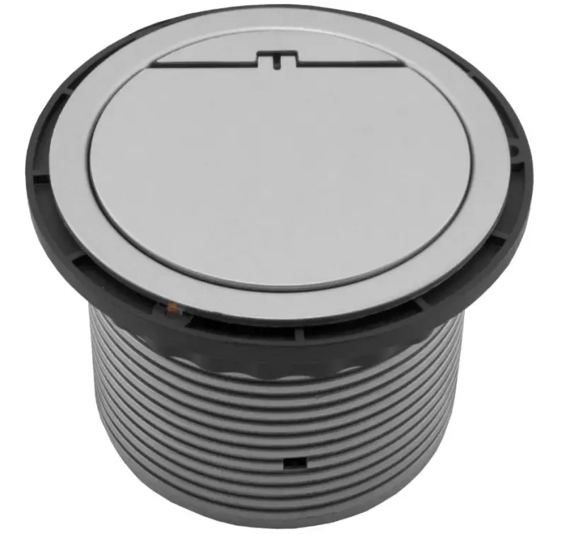 Indux Cover ενσωματωμένη ασημί πρίζα κουζίνας με γείωση στο πάγκο με 2 θύρες USB 1208957397