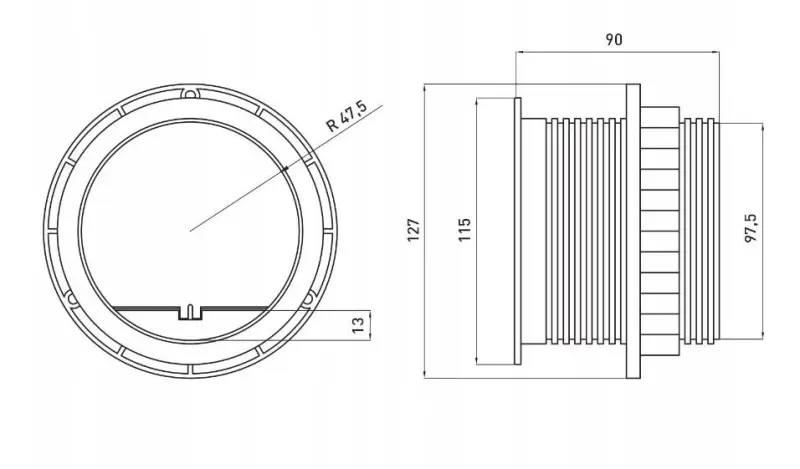 Indux Cover ενσωματωμένη ασημί πρίζα κουζίνας με γείωση στο πάγκο με 2 θύρες USB 1208957397