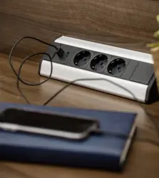 Indux Corner γωνιακή πρίζα κουζίνας με 3 πρίζες γείωσης και 2 φορτιστές USB 1208957431