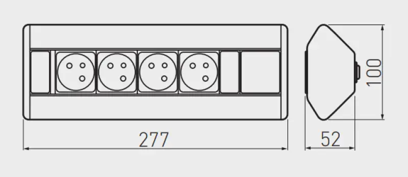 Indux Corner γωνιακή πρίζα κουζίνας με 3 πρίζες γείωσης και 2 φορτιστές USB 1208957431