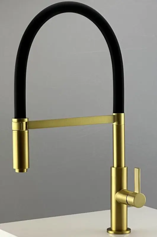 Ausmann Lavea χρυσή κουζινική βρύση PVD gold με περιστρεφόμενη και ευέλικτη ροή 1208957436