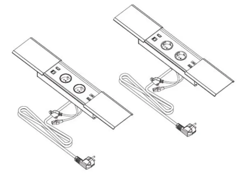 Indux Slide max ενσωματωμένη κουζίνα πρίζα πένα γης σε επιφάνεια εργασίας με USB-A, HDMI, RJ45 και USB-C χρώμα ματ λευκό 1208957440