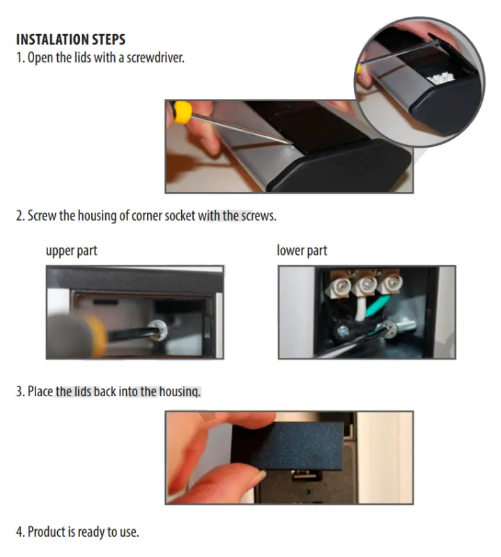 Indux Corner γωνιακή κουζίνα πρίζα με 4 πρίζες γείωσης 1208957443