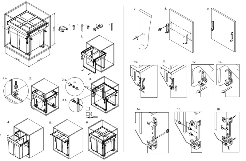 Σύστημα απορριμμάτων ενσωματωμένο Garbi Carrier C-60-2-H με δικούς του οδηγούς και 2 κάδους απορριμμάτων 2 x 34 λίτρα 1208957469