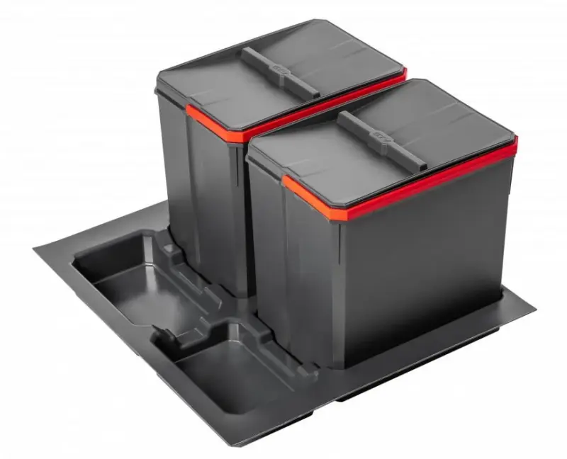 Σύστημα διαλογής απορριμμάτων Garbi Basket B-60-2 για συρτάρι 60cm, συμπεριλαμβανομένης της θήκης και 2 κάδων απορριμμάτων 1208957474