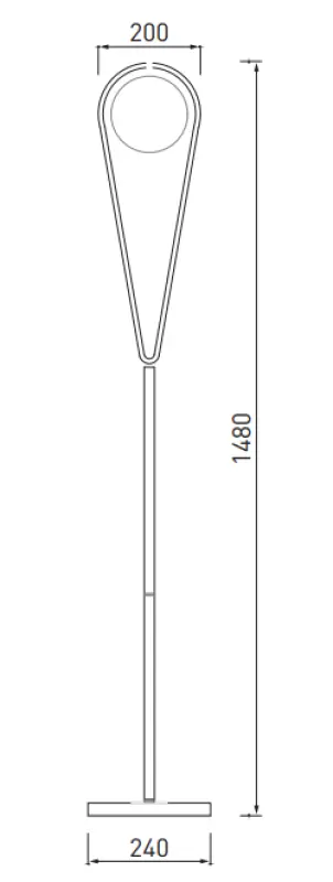 Decor Ciklop ορείχαλκος χρυσό φωτιστικό δαπέδου με σταγόνα εμφάνιση 9737