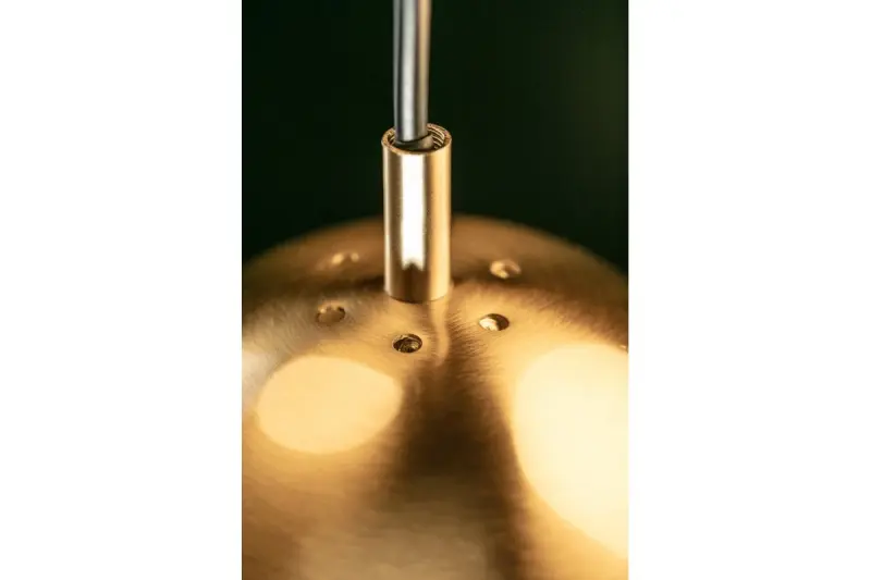 Διακόσμηση Abies χρυσό μπρούτζινο σύγχρονο κρεμαστό φωτιστικό με στρογγυλό μεταλλικό καπέλο λάμπας 7597