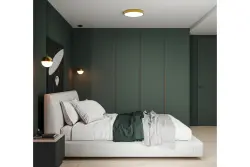 Διακόσμηση Abies μπρούντζινο χρυσό κρεμαστό φωτιστικό με μεταλλικό στρογγυλό ουρανό 3558