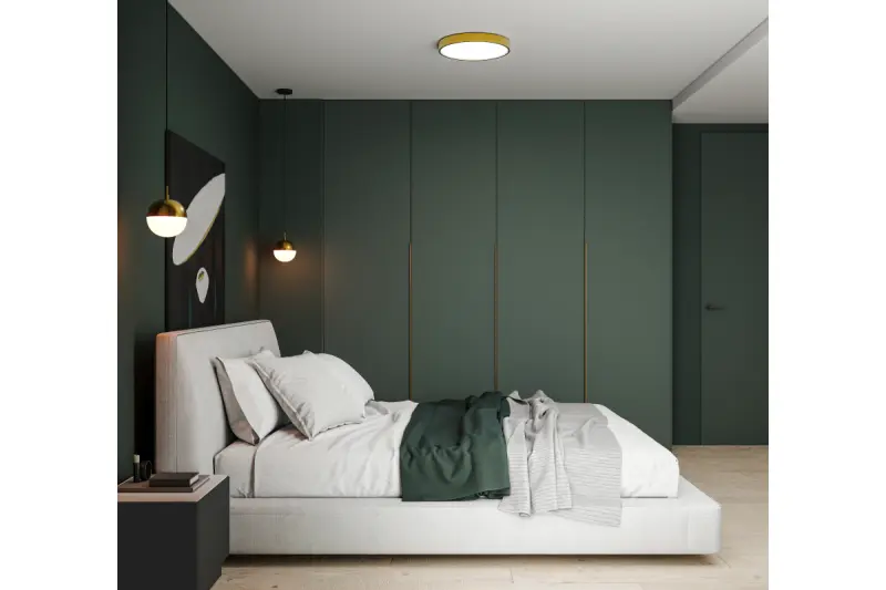 Διακόσμηση Abies μπρούντζινο χρυσό κρεμαστό φωτιστικό με μεταλλικό στρογγυλό ουρανό 3558