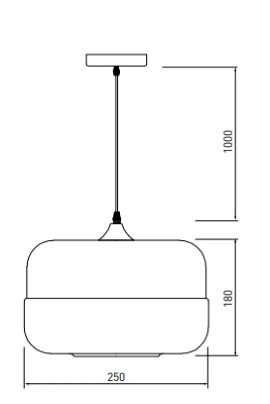 Σύγχρονο κρεμαστό φωτιστικό Decor Lender από μέταλλο και γυαλί πλάτους 250 mm 8433