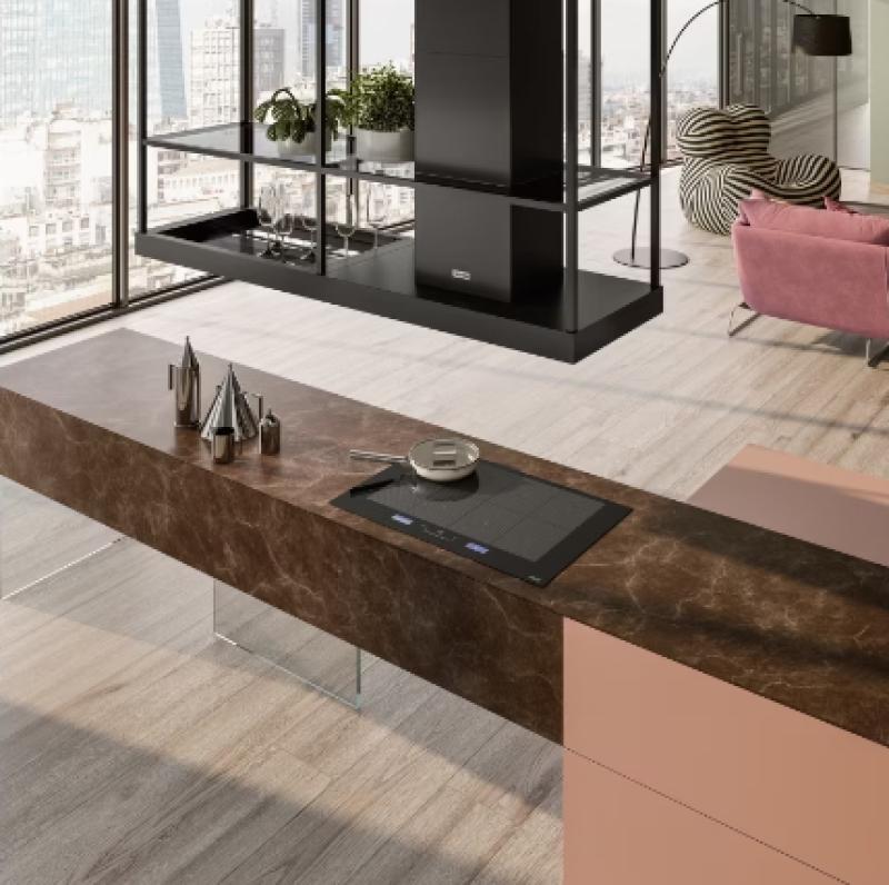 Φράνκε Μύθος T-Shelf νησιωτικός απορροφητήρας μαύρο ματ 180 εκ. με ράφια 3250678073